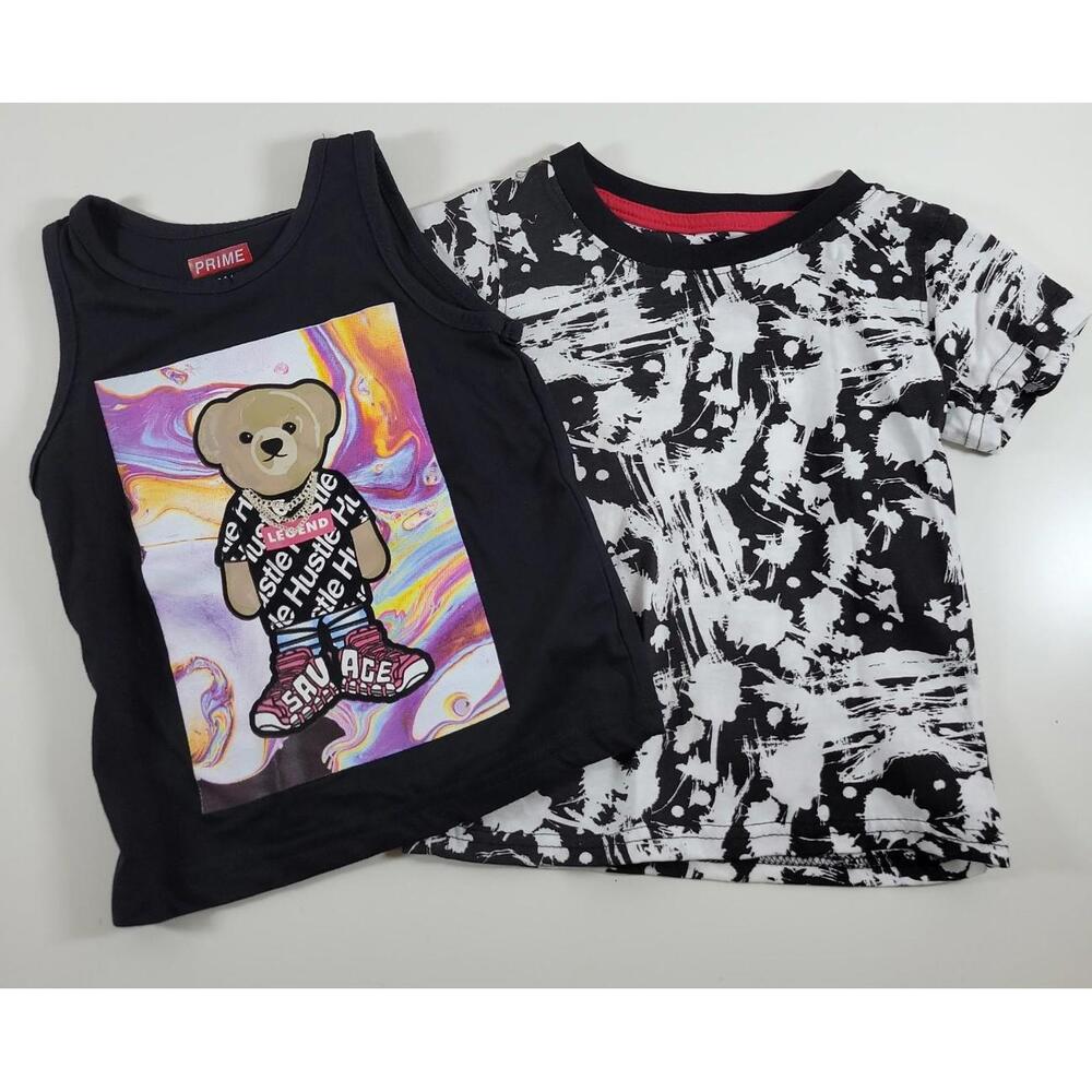 Prime Boys 2T Shirt & Tank Top Set 2-Piece Toddler Clothing Bundle NEW